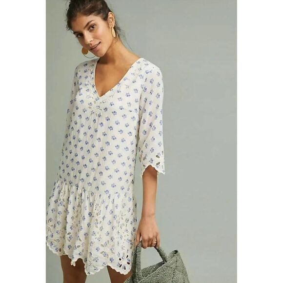 Anthropologie Meadow Rue Eyelet Tunic Dress For Women Size Small - Picture 1 of 15